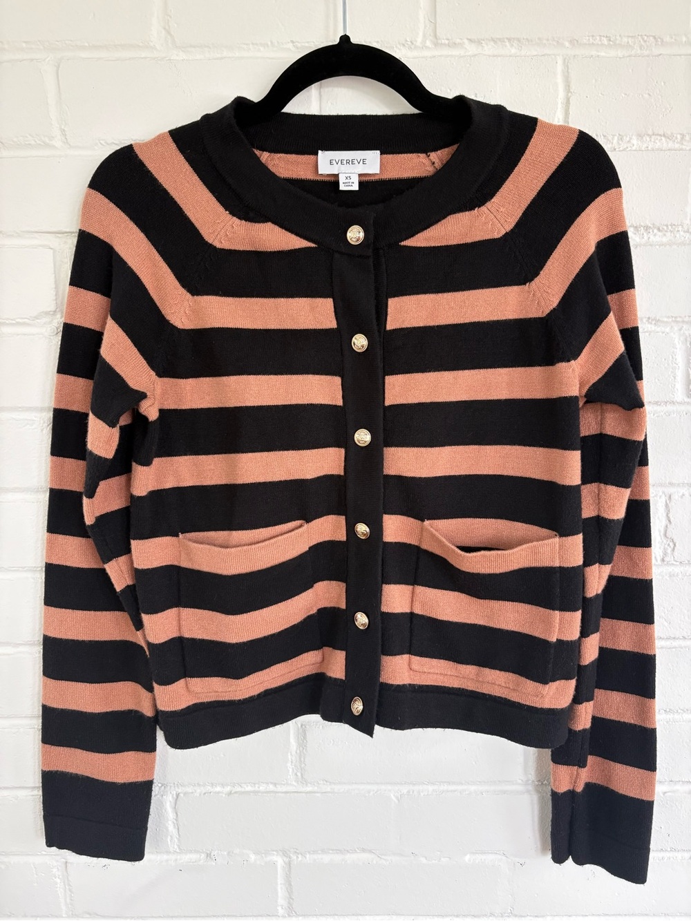 EVEREVE striped cardigan sweater in women’s size XS.